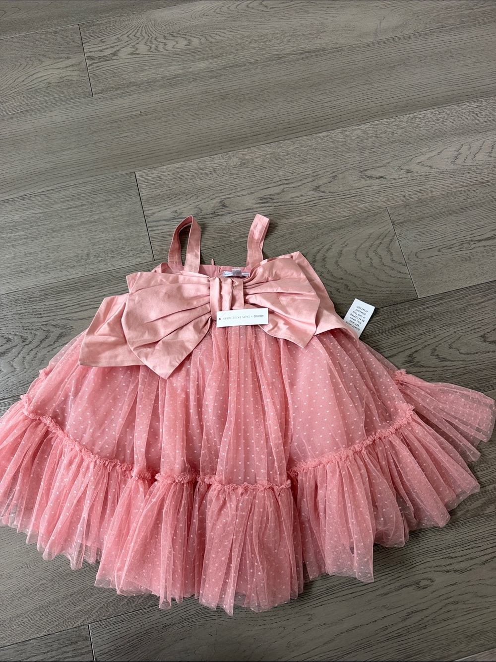 Marchesa  x Gymboree collab Pink Tulle Dot Bow Party Dress Brand new never worn
